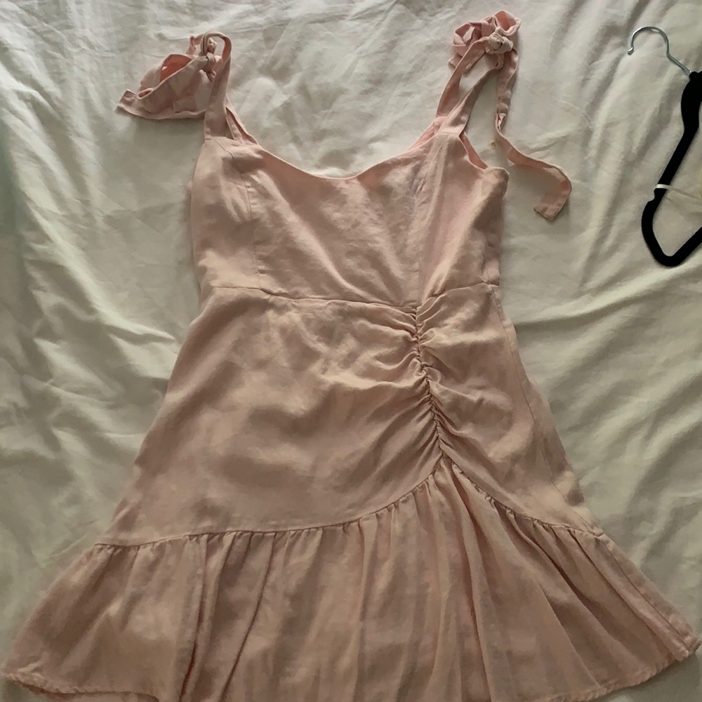 Baby pink mini dress